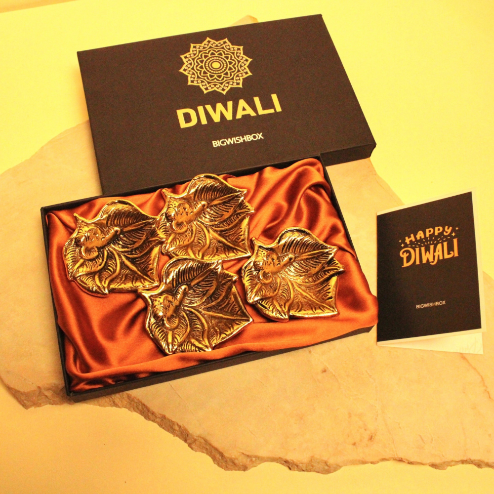 Bigwishbox Golden Ganesha Diyas