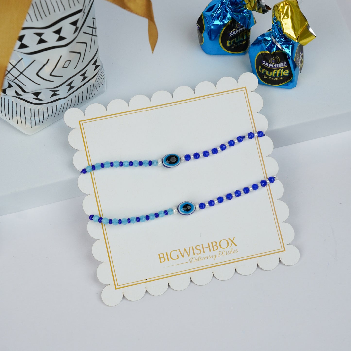 Evil Eye Rakhi & Truffle Candy Set