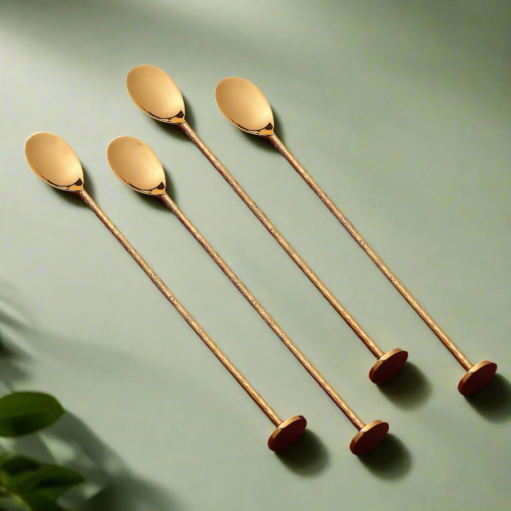 Bigwishbox 'Jashn' Gold Plated Stirrer (Four Stirrers)