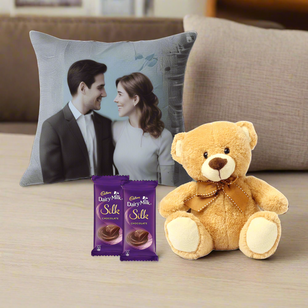 Cosy Cushion with Plush Toy n Chocolates