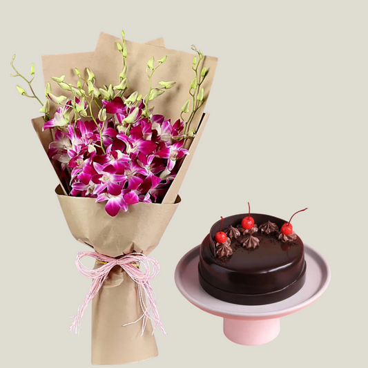 Exotic Orchids & Truffle Cake