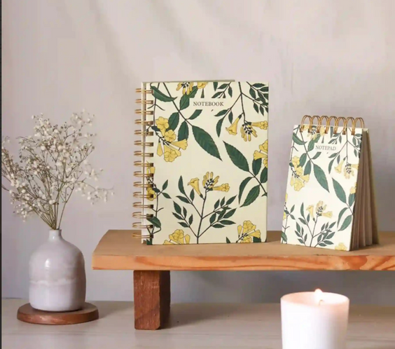 Roohani Rang Kaner Yellow - Notebook & Notepad Set