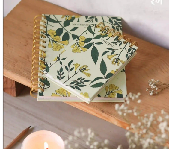 Roohani Rang Kaner Yellow - Notebook & Notepad Set