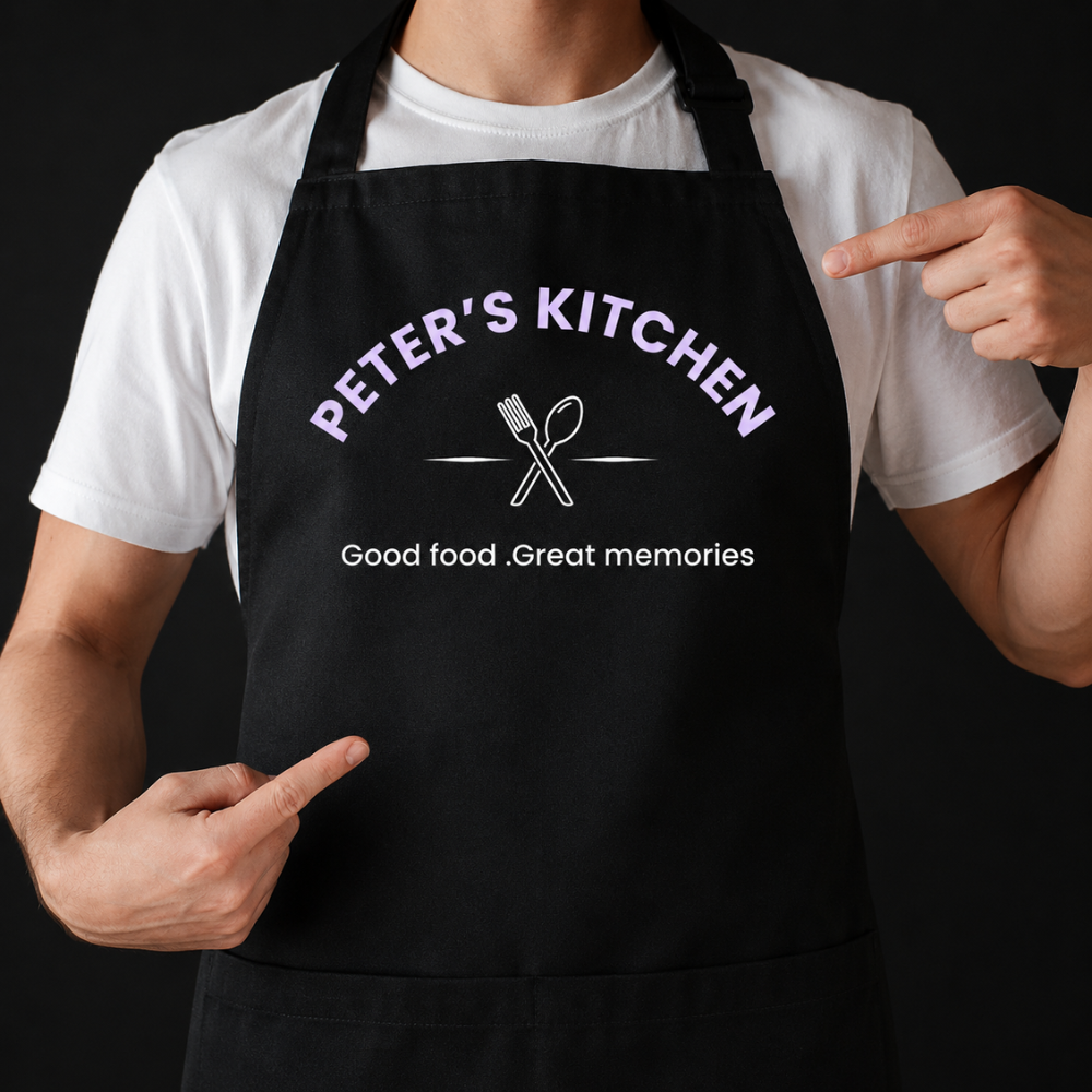 Personalised Kitchen Apron & Chef Cap Set