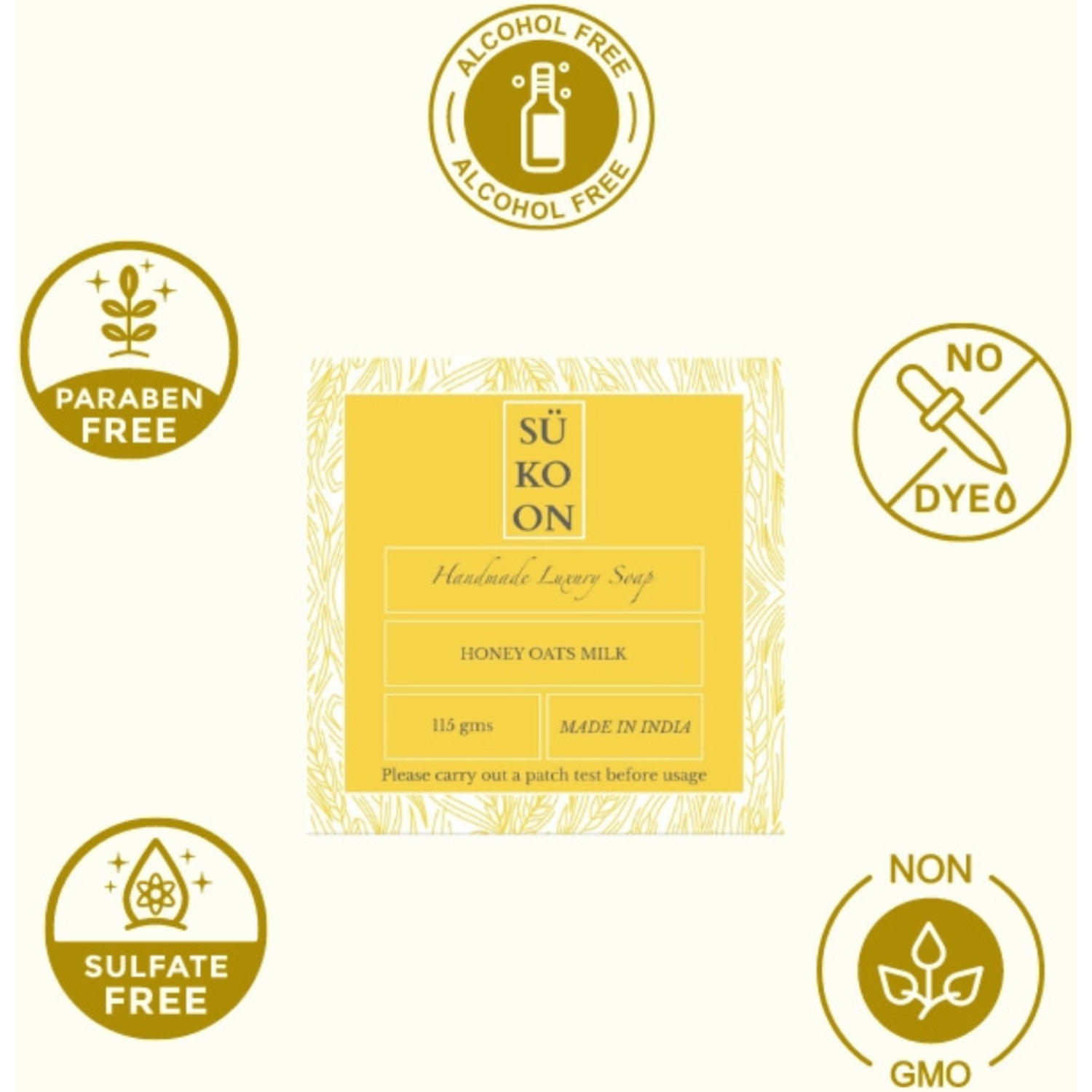 Sukoon Luxury Handmade Honey Oats Milk Soap