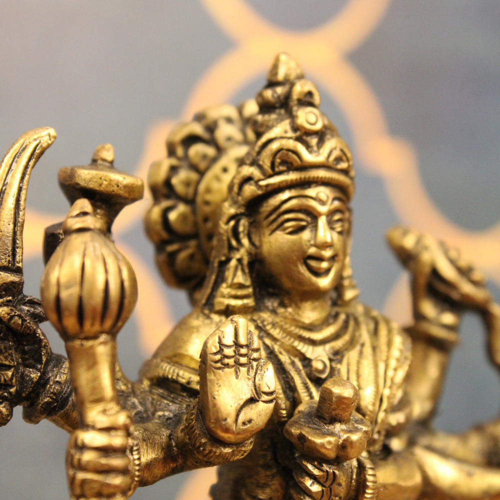 Sherawali Mata Brass Idol – Antique Finish | Divine Strength & Protection