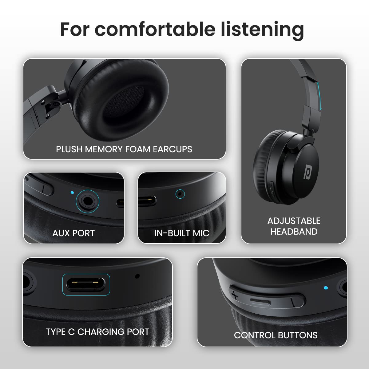 Portronics Muffs M2 Headphones (Black)