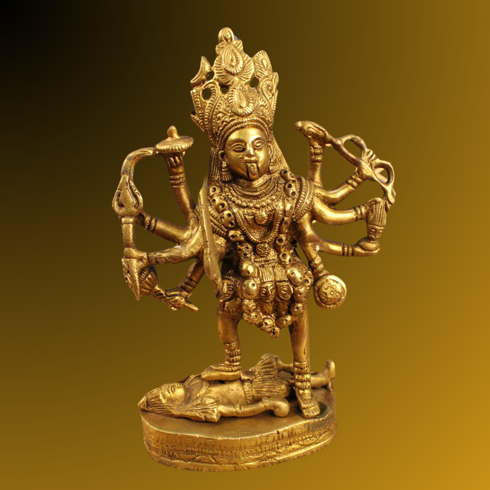 Maa Kali Brass Idol – Antique Finish | Fierce Divine Protector