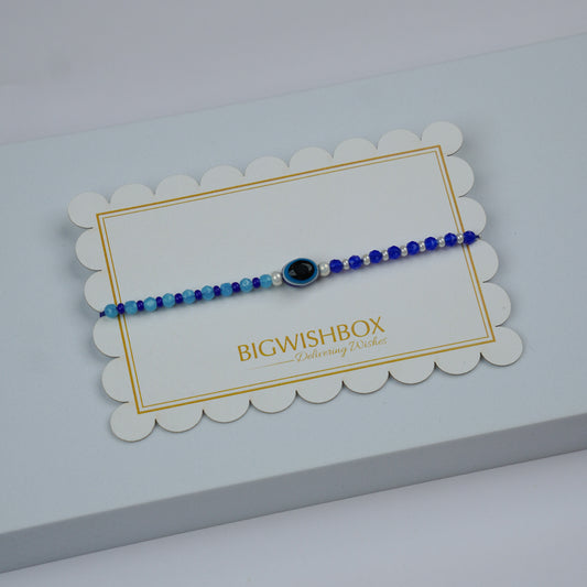 Blue Evil Eye Beaded Rakhi