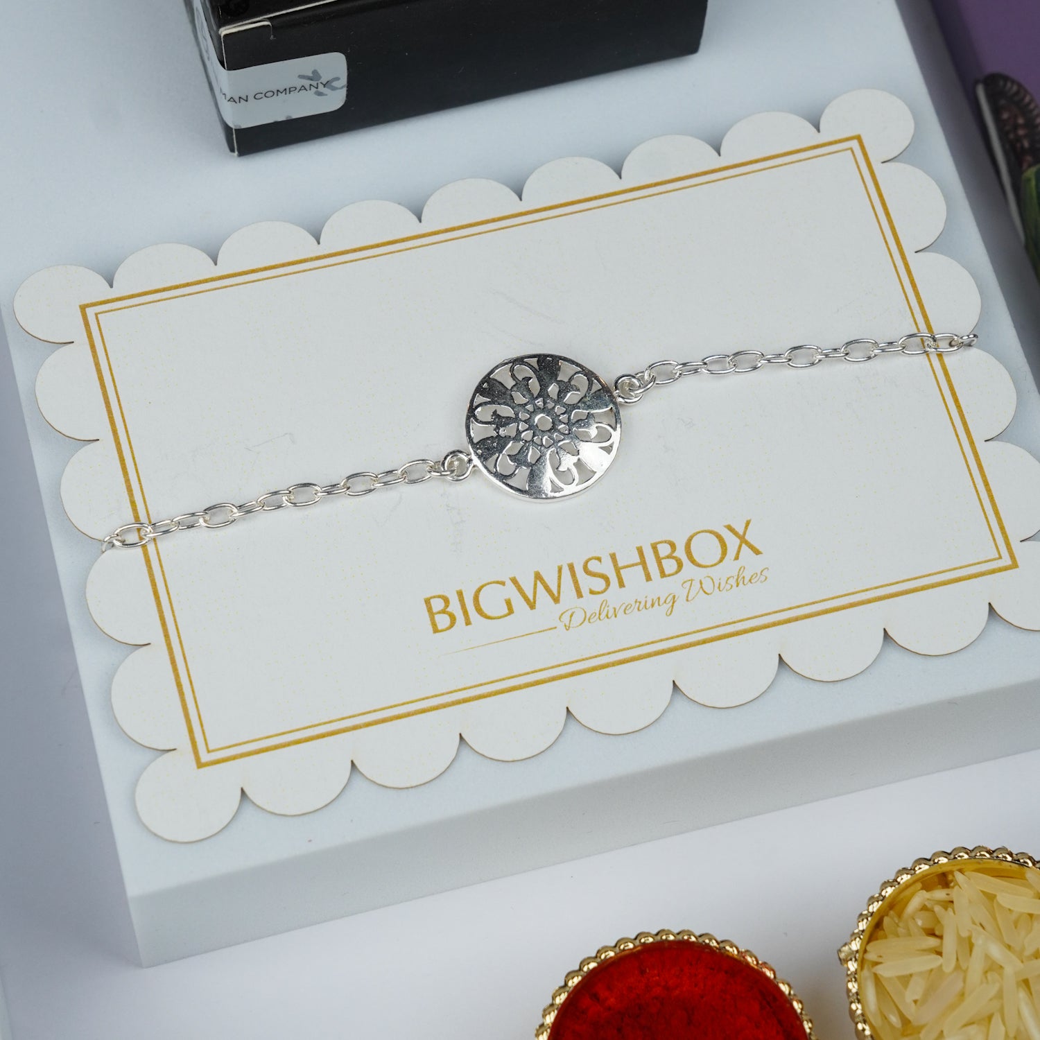 Elegant Silver Chain Rakhi