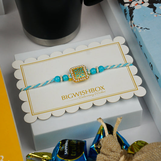 Turquoise Blue Enamel Rakhi