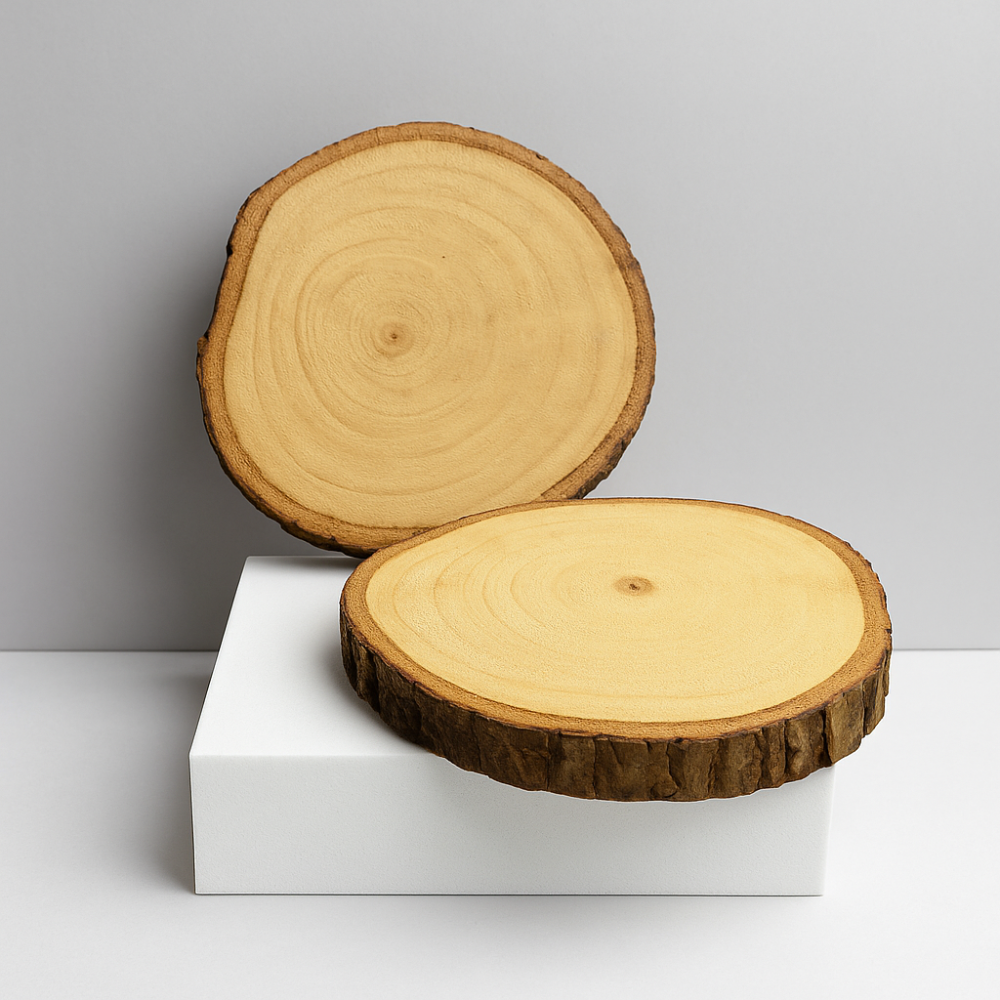 Rustic Wooden Coasters – Set of 2