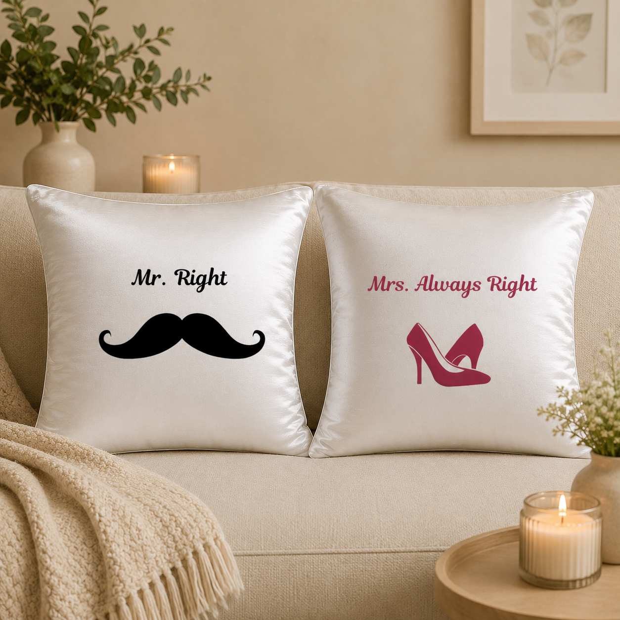 Mr. & Mrs. Personalised Cushion Covers