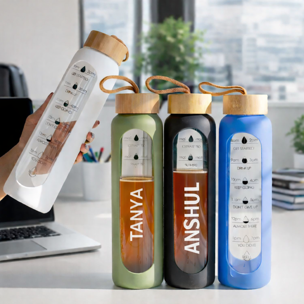 Glass Water Bottle with Protective Sleeve