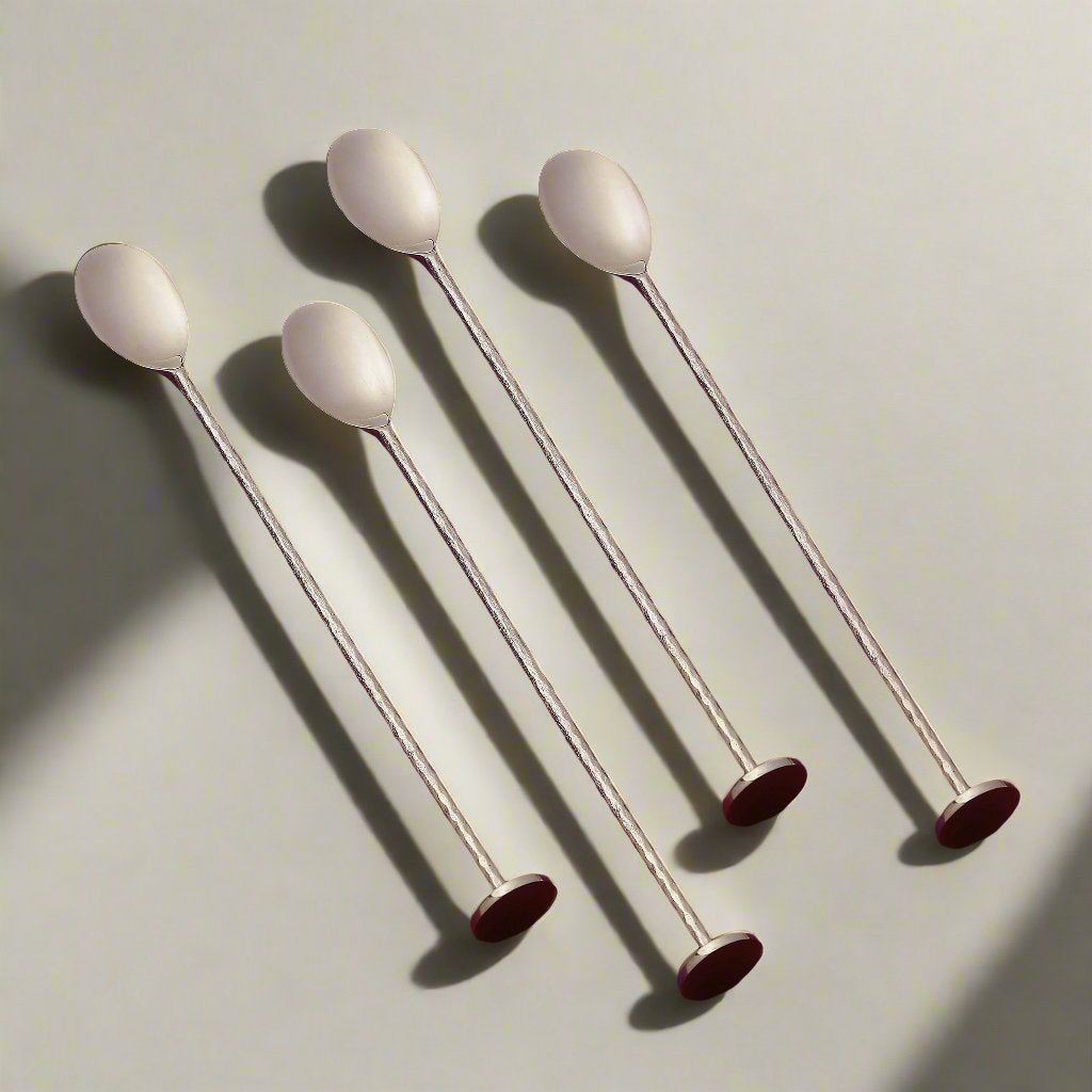 Bigwishbox 'Jashn' Silver Plated Stirrer (Four Stirrers)