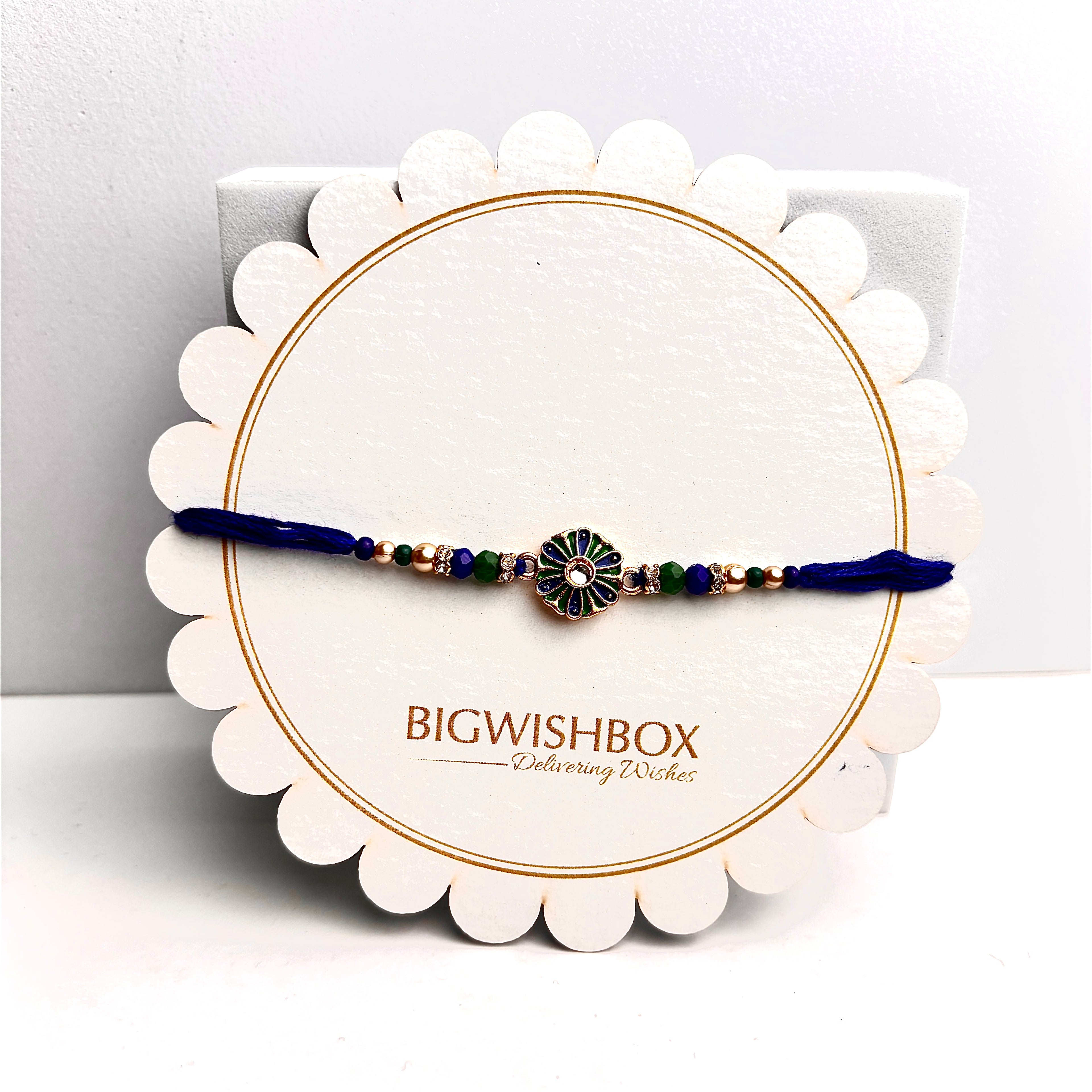 Royal Blue Beaded Rakhi