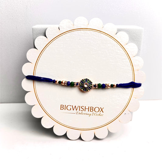 Royal Blue Beaded Rakhi