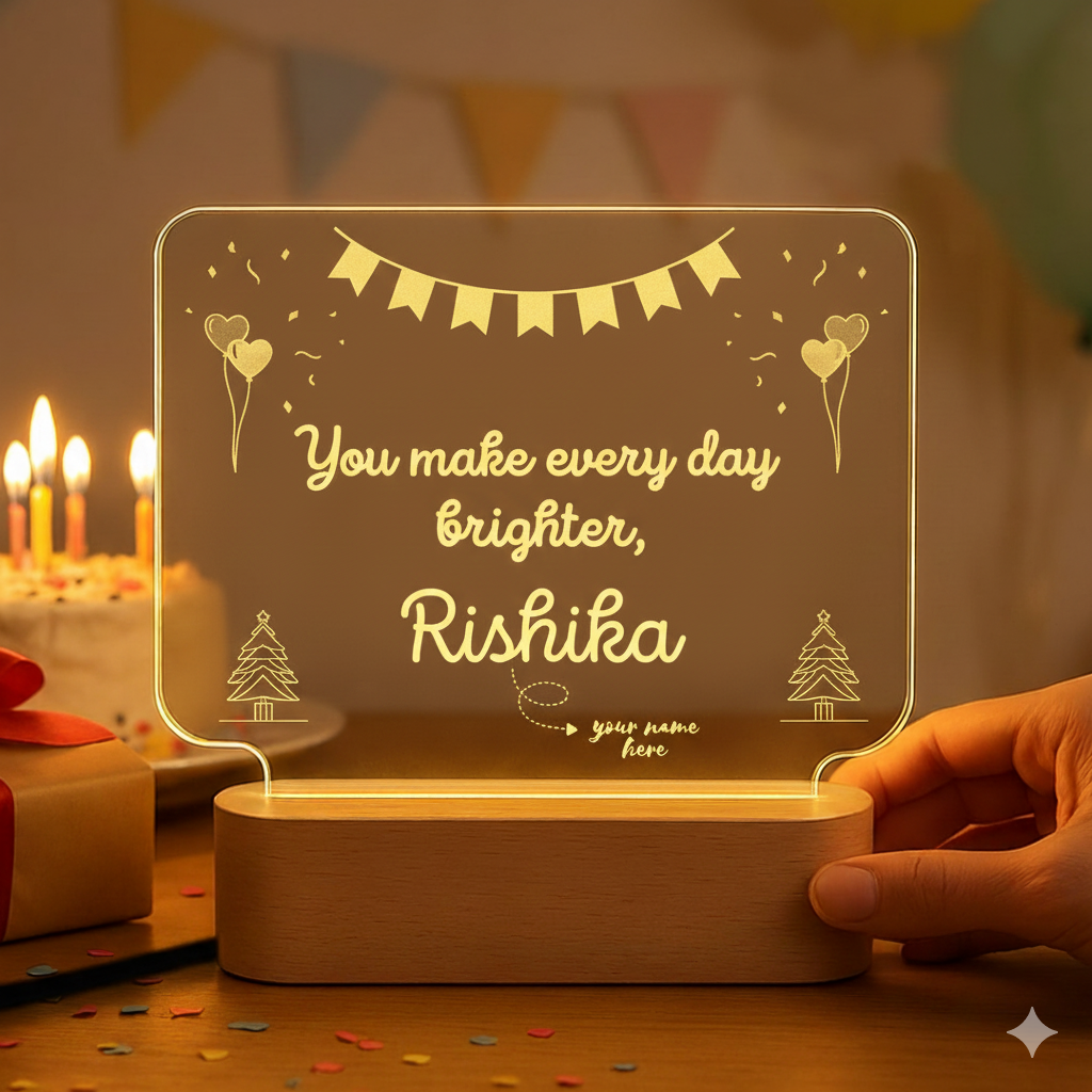 Wooden LED Acrylic Lamp