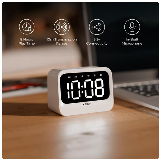 Xech Digital Alarm Clock (White)