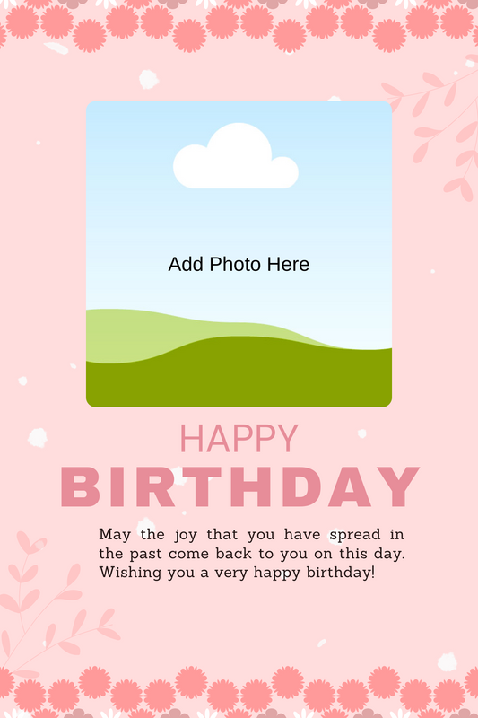 Photo Birthday Card (Printed 4"x6")