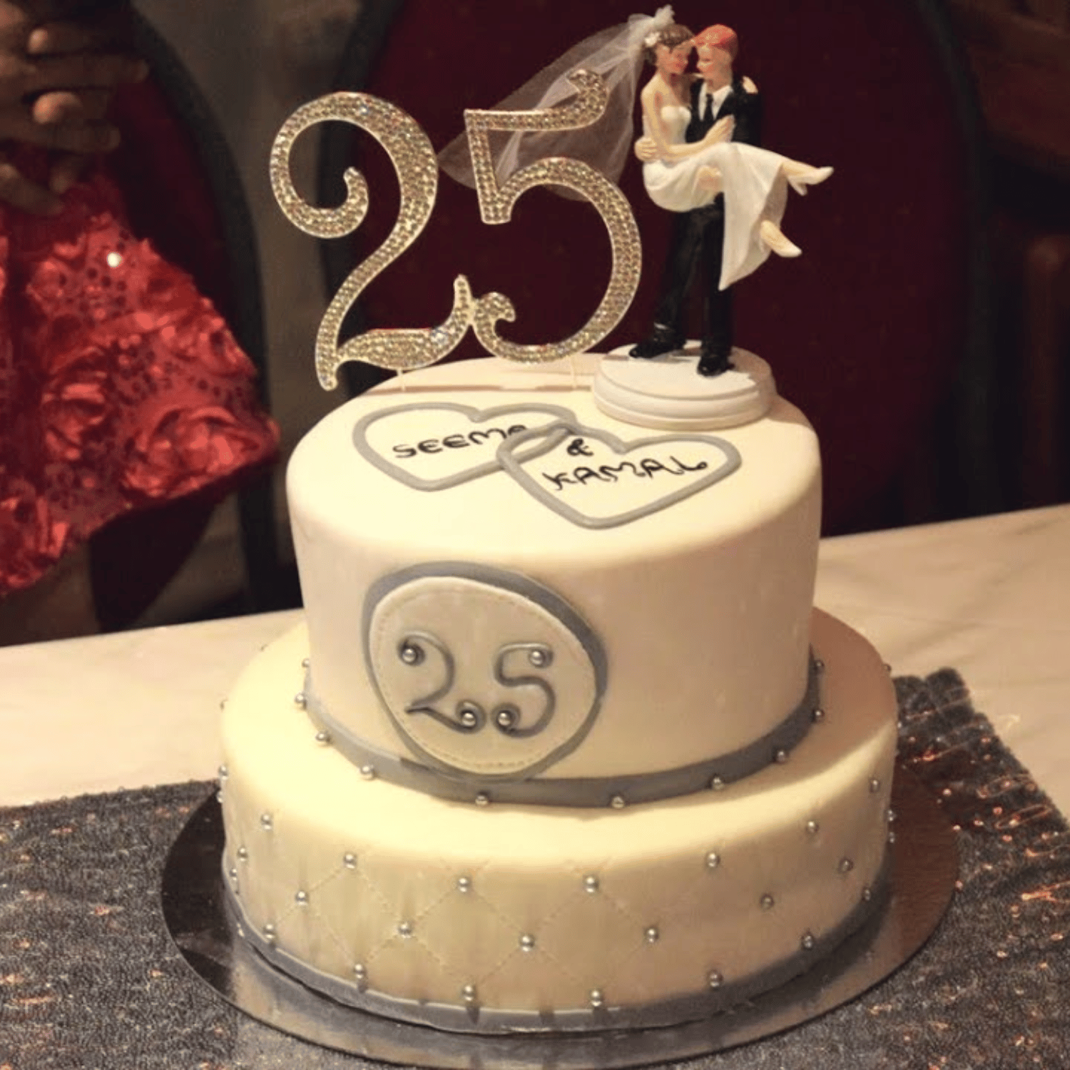 Silver Jubilee Celebration Fondant Cake