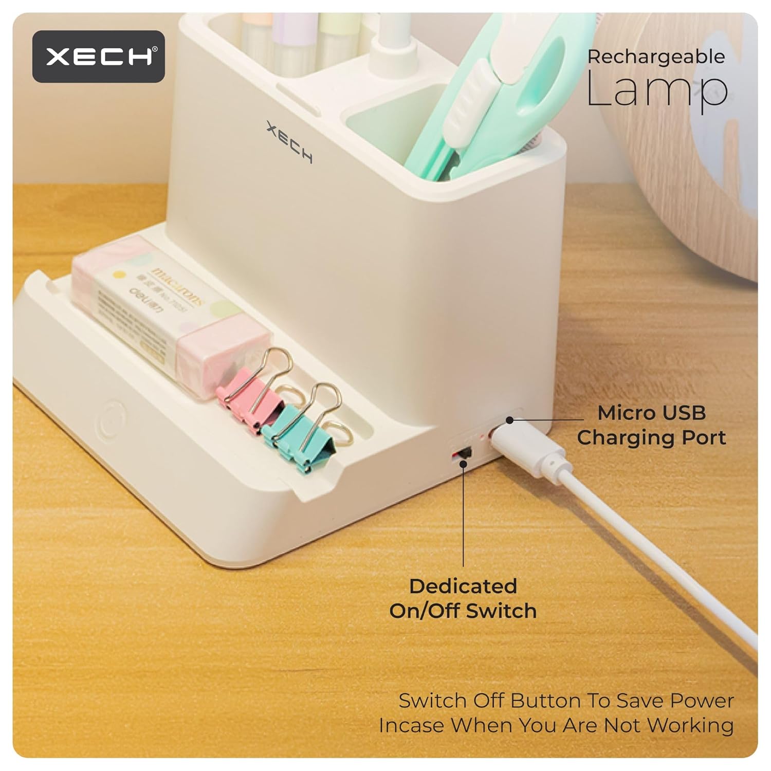 Desk Organizer with Lamp