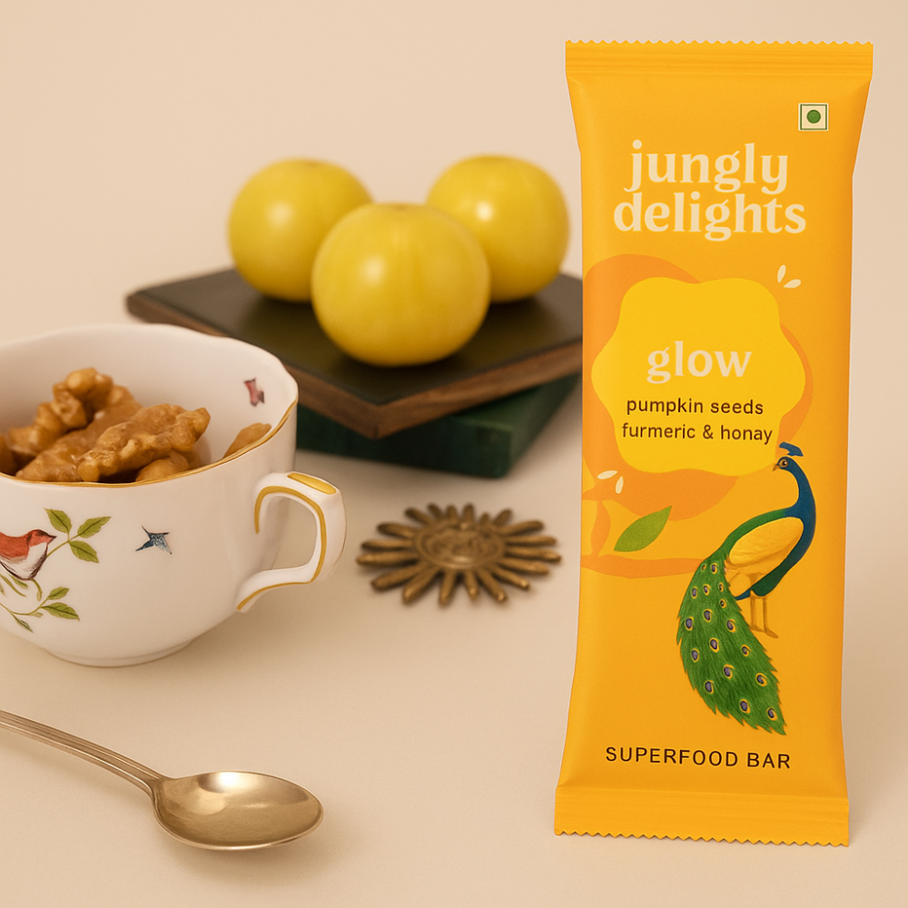 Jungly Delights Glow Superfood Bar with Honey & Amla (5 Bars)