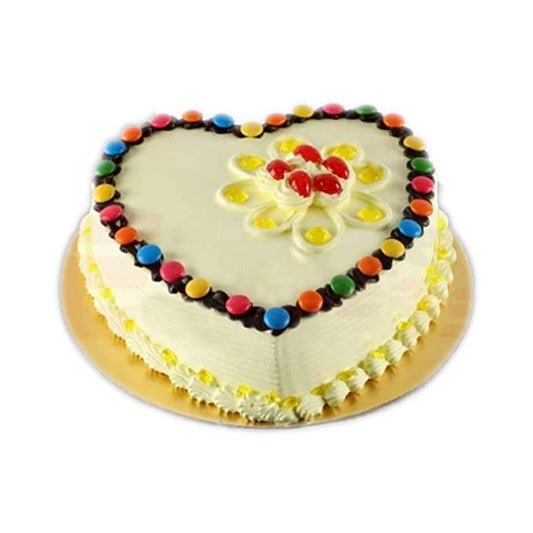 Gâteau au caramel en forme de coeur avec pierres précieuses spéciales 1Kg
